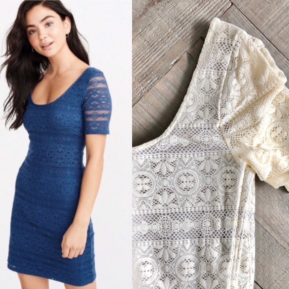 Abercrombie Ivory Lace Bodycon Dress Mini Small